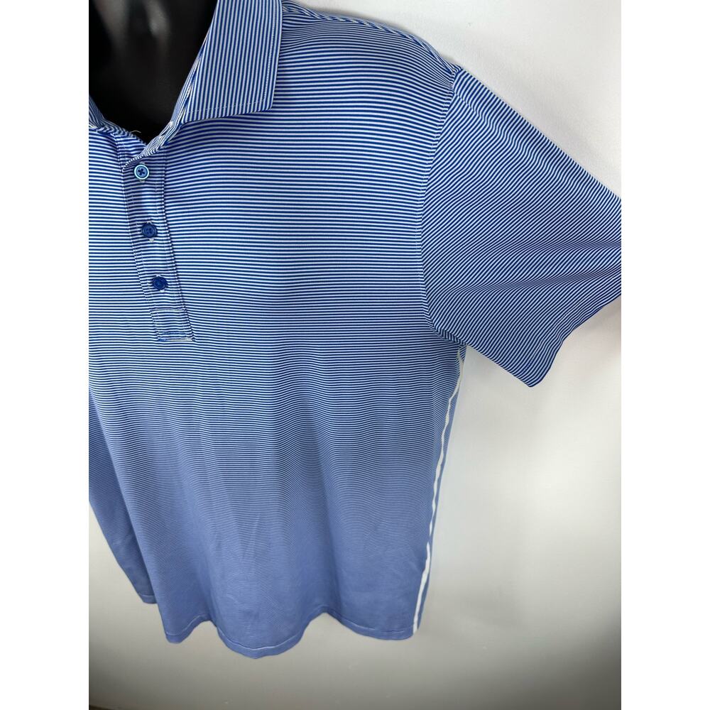 G/Fore Performance Golf Polo Striped Blue White Size XL Mens - Picture 6 of 8